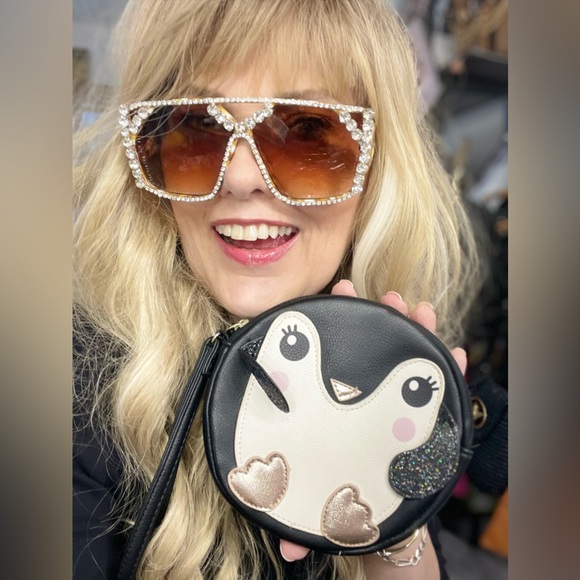 Betsey Johnson Handbags - BETSEY JOHNSON Round Penguin Wristlet